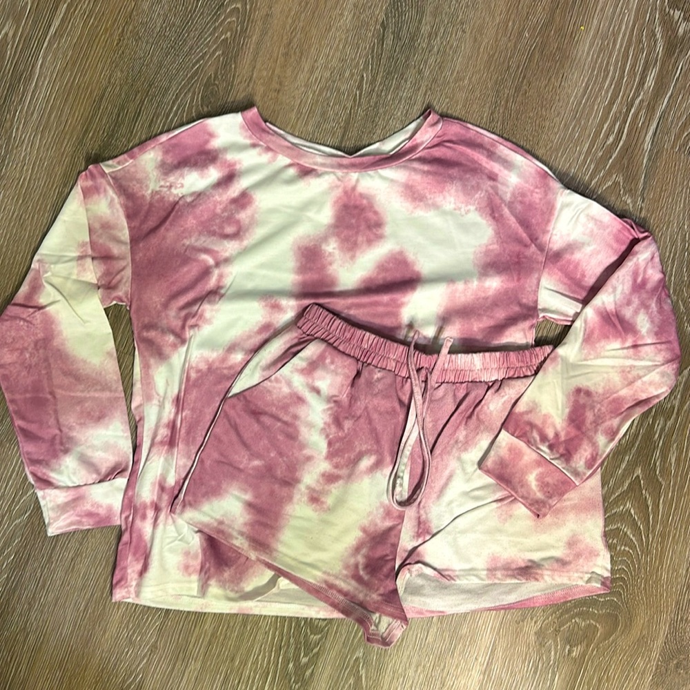 Tie dye boutique pajama set | S